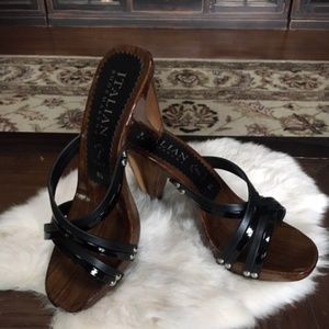 Cut out heel sandals